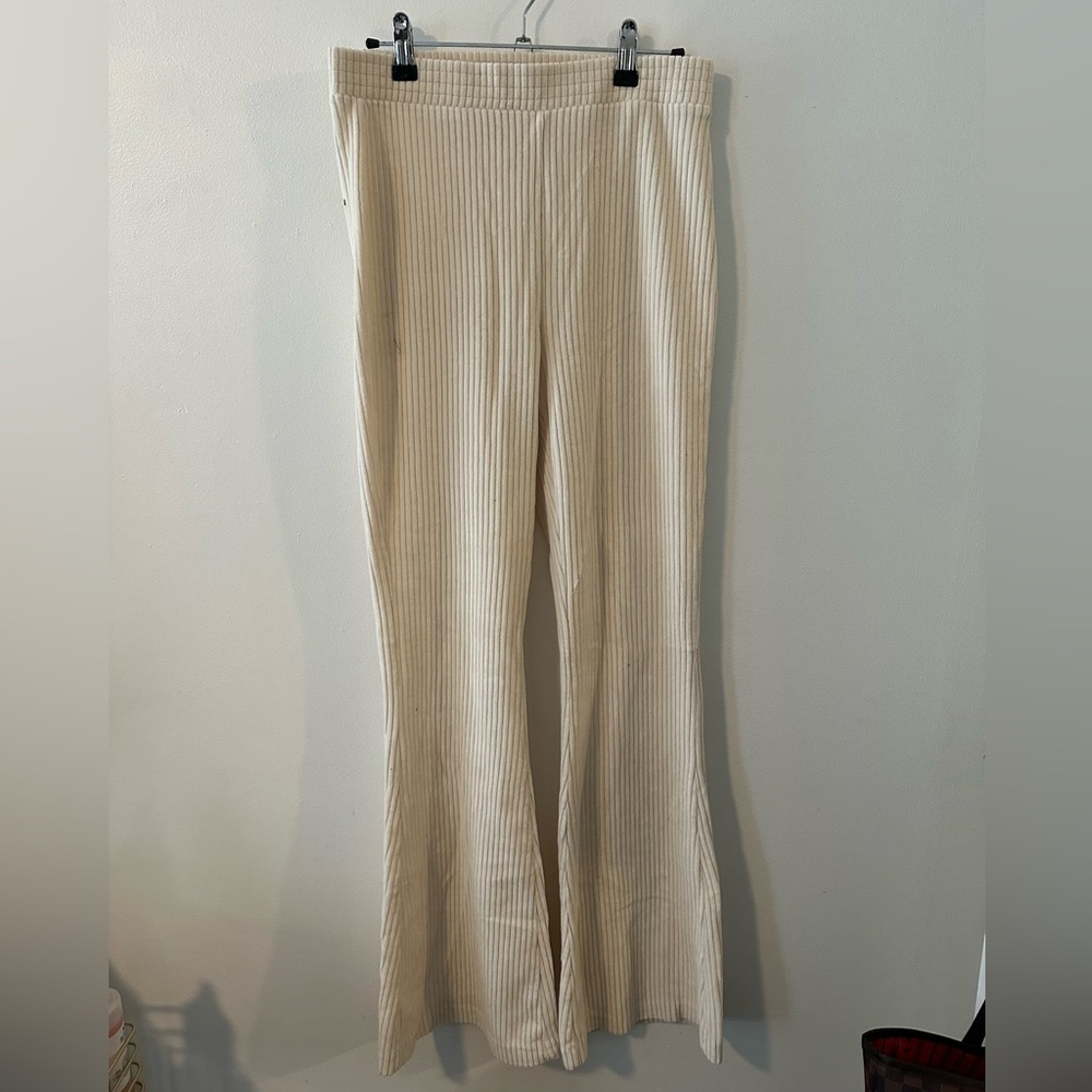 Aerie flared cream pants